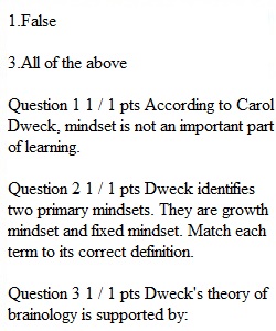 Module 01 Quiz - Brainology